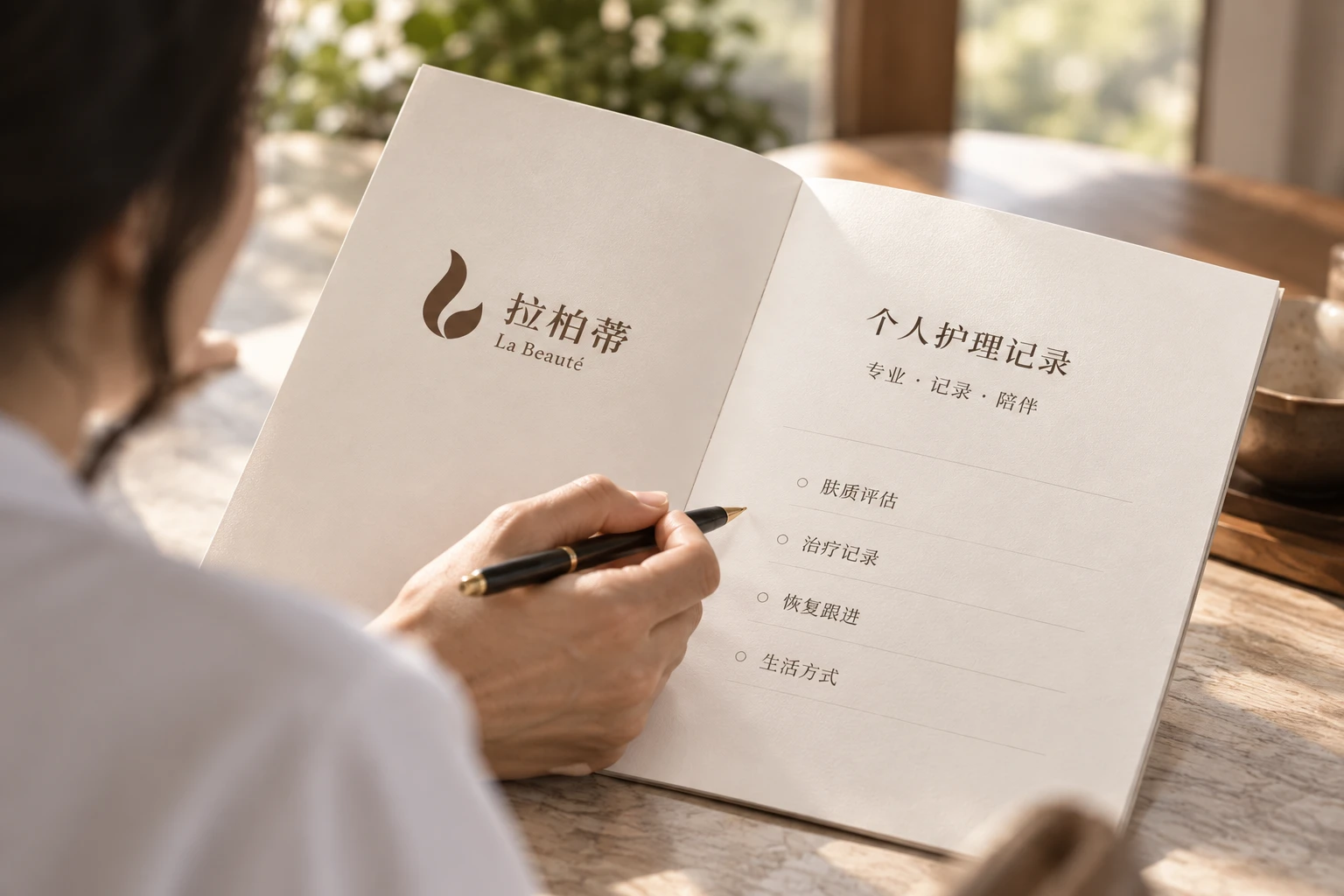 医生记录护理信息的品牌档案册概念摄影